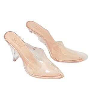 Azalea Wang Clear Acrylic  Wedge Heels Women's Size 7.5